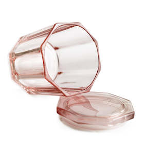 Elaine Collection: Elaine Pink Glass Candle Jar with Lid 600mls