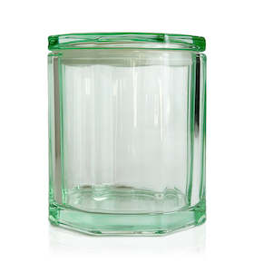 Elaine Collection: Elaine Green Glass Candle Jar with Lid 600mls