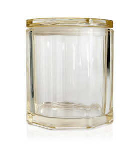 Elaine Collection: Elaine Soft Gold Glass Candle Jar with Lid 600mls