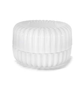 Macaron Collection: White Outer Spray Macaron Glass Jar with Lid 90ml