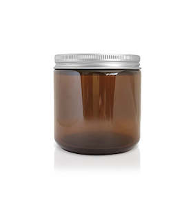 Amber Pharmacist Glass Jar with Silver Lid 100ml
