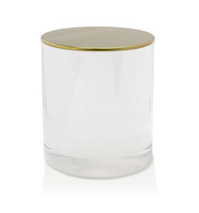 Team: Medium Classic Tumbler - White Jar  with Gold Metal Tumbler Lid 280 - 300ml