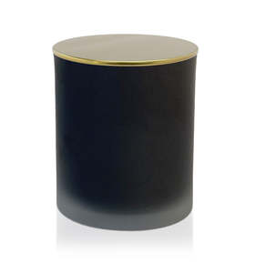 Team: Medium Classic Tumbler - Black Frosted Jar with Gold Metal Tumbler Lid 280 - 300ml