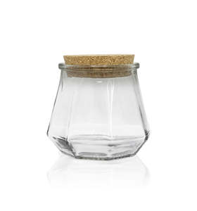 Sub Jars Best Selling Jars: Octagonal Clear Glass Candle Jar with Cork - 140ml