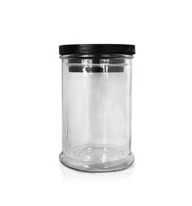 Sub Jars Best Selling Jars: Danube - Clear Candle Jar with Black Wooden Lid 115ml