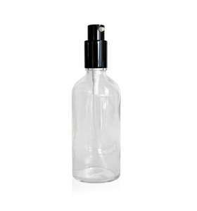 Packaging 1: 100ml Glass Bottle with Pump and Black Lid