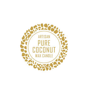 Retail Packaging: 15. Artisan Pure Coconut Wax Label 4.2cm Dia - Transparent with Gold Foiling