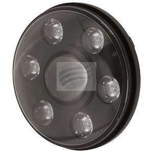 Headlights: Ignite IHL7RB 7" LED Headlight 9-36V High /Low Beam Black Face 7 LEDs 65 Watt