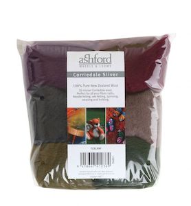 Needle Felting Kits For Children: Corriedale Sliver Fibre - Seven Tuscany Colours
