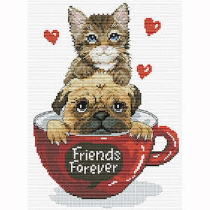 Ladybird NeedleArt World Pre-Printed Cross-stitch kit - Friends Forever