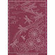 Sashiko Pre-printed Cloth Panel - Dragonfies on Deep Burgundy-Red