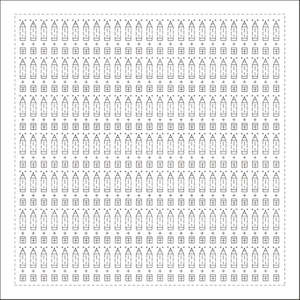 Sashiko Kits Supplies: Daruma - Pre-printed Sashiko Fabric in Pencil & Eraser design on White Background