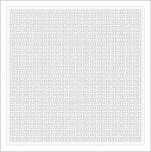 Daruma - Pre-printed Sashiko Fabric in Basket design on White Background