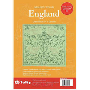 Sashiko Kits Supplies: Sashiko - Tulip Sashiko World Kit - England Little Birds in a Garden