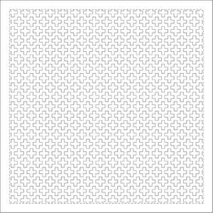 Daruma - Pre-printed Sashiko Fabric in Cross Stitch design on White Background