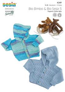 Naturally 1: Naturally Knitting Pattern K349 - Boys and Girls Hoodied Cardigans in 4-ply Cotton for ages Newborn to 4 years