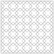 Daruma - Pre-printed Sashiko Sampler in Layered Masu design on White Fabric