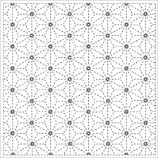 Daruma - Pre-printed Sashiko Sampler in Hemp Leaf design on White Fabric