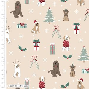 Freddie & Friends at Christmas - Festive Dogs on Cream