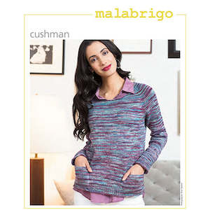 Knitting Patterns: Malabrigo Knitting Pattern - Cushman Pullover with Raglan Sleeves & Pockets in 8-ply / DK to 10-ply / Worsted
