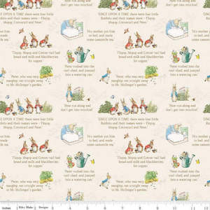 The Tale of Peter Rabbit - Book Quotes on a Cream Background