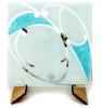 Glassware, Kitchen and other Homeware, gifts, souvenirs and kiwiana, Worldwide Shipping Gifts: Small square platter kawakawa white/aqua