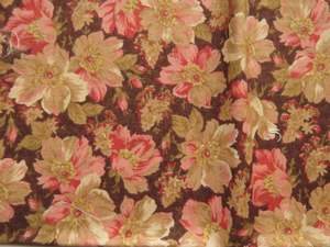 Flowers: 1/8th yard Approx. 56cm x 23cm Rose print  with beige and brown