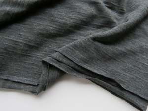 1.75m Jupiter Charcoal 100% merino jersey knit 165g 150cm- precut length