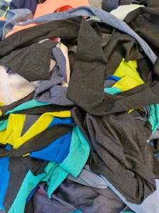 Foolscap bag of merino strips- various fabric types- random mix of strips of var&hellip;