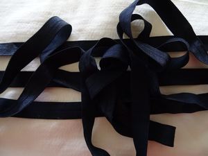 2m Black  Fold Over Foldover Elastic FOE  15mm wide