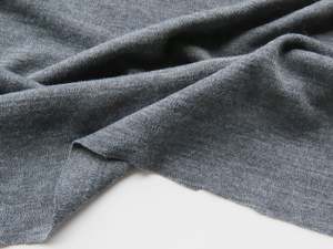 Merino Blend Fabrics: 1.17m Merrivale Charcoal 54% merino 43% polyester 3% elastane interlock knit 240g- warm, soft and snuggly