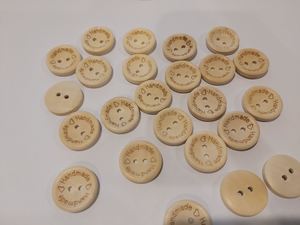 Buttons: 100 x 20mm Woodlook Buttons Handmade printed on circumference