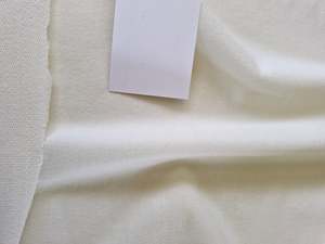 85 To 100 Merino Fabrics: 70cm Snowtown White 87% merino 10% nylon 3% spandex 210g- terry looped backing 165cm wide