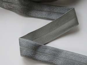 1m Metal Grey 20mm Fold over elastic FOE elastic