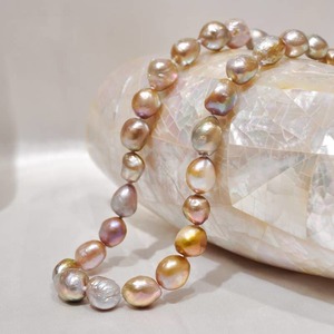 Baroque Multicolour Freshwater Pearl Necklace Gloden Candy Pebble Strand New Zealand Pearl