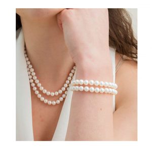 7mm 8mm Double Strand White Freshwater Pearl Bracelet New Zealand Pearl