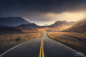 Clearance: Castle Hill - Sunrays on the Road - Ex-display Canvas Print