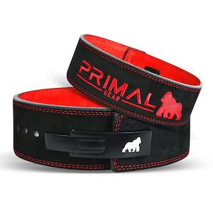 Primal Lifting Gear: LEVER BELT BLACK WITH RED