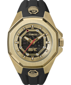Timex: UFC PRO 45MM WORLD CHAMPION EDITION AUTOMATIC GLD BLK SILC TW2V86500