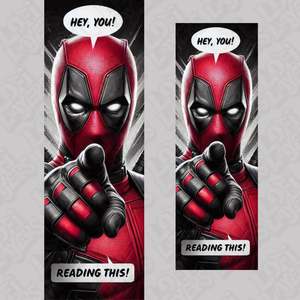 Marvel Comics Deadpool 4th Wall HueForge Bookmark Set