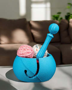Knitting Crochet: Pull the Strings Yarn Bowl and Hook Case
