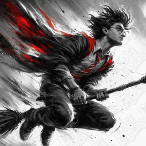 Harry Potter Prints: Harry Potter Playing Quidditch HueForge