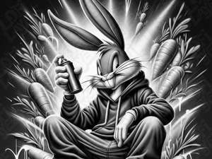 Looney Tunes Prints: Looney Tunes Urban Bugs Bunny HueForge