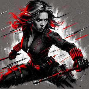 Marvel Comic Prints: Marvel Black Widow HueForge