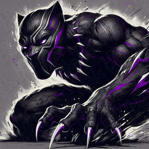 Marvel Comic Prints: Marvel Black Panther HueForge