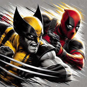 Marvel Comic Prints: Marvel Comics Deadpool and Wolverine HueForge