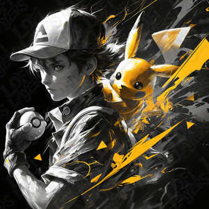 Pokemon Prints: Pokémon Ash Ketchum & Pikachu HueForge