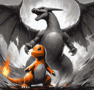 Pokemon Prints: Pokémon Charmander Evolution HueForge