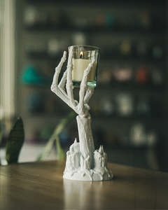 Flame Brace Candle Holder with Candle