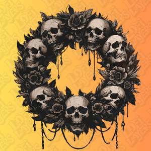 Halloween: Skull Halloween Wreath HueForge